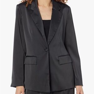 The Drop Satin Black Women's Blazer NWT